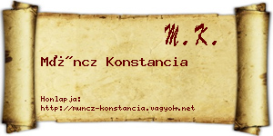 Müncz Konstancia névjegykártya